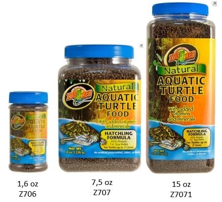 Zoomed Nourr. naturelle pour tortue aqua. – nouveaux-nés - Natural Aquatic Turtle Food - Hatchling Formula