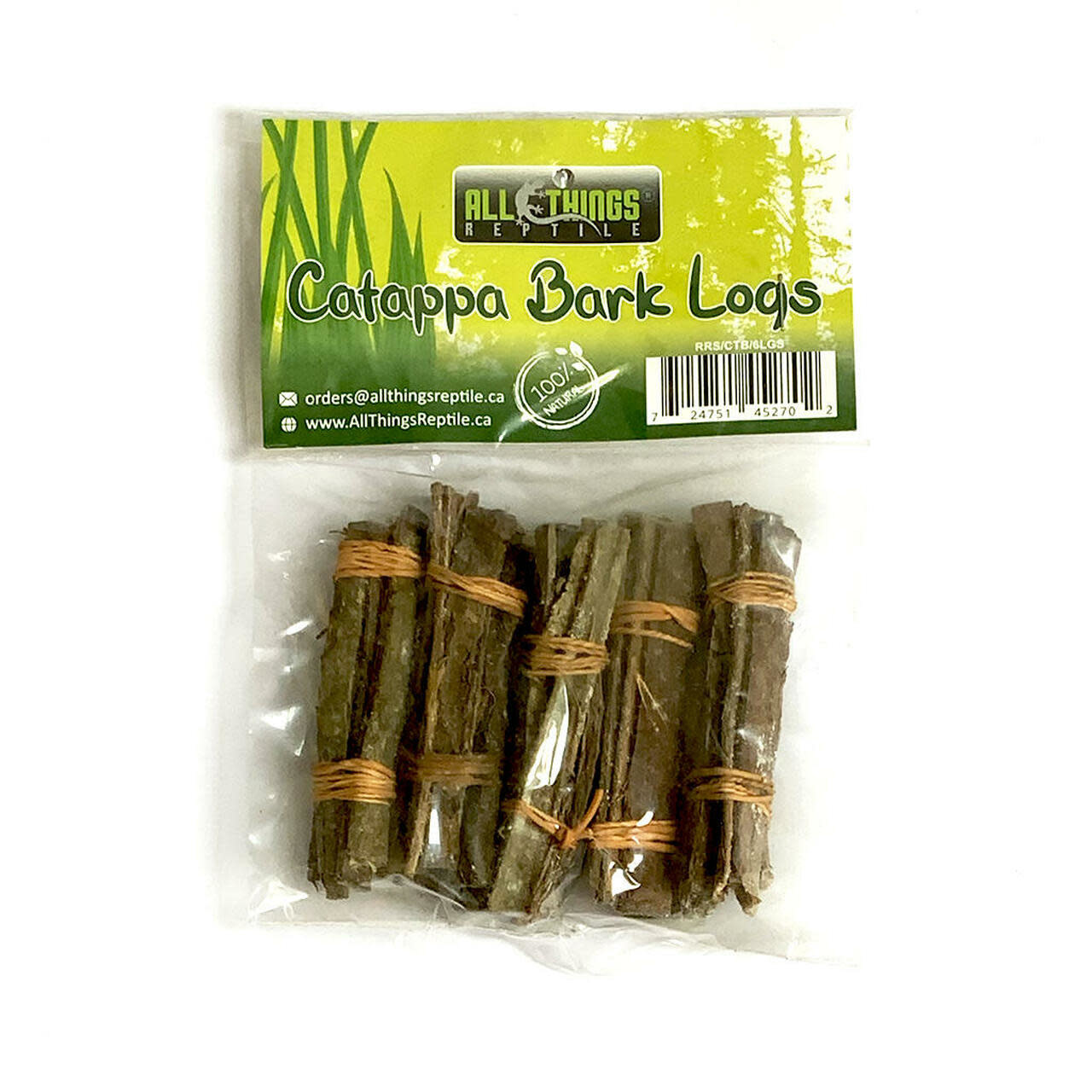 All things reptile Catappa (Indian Almond) Bark Logs 8cm 8-pack