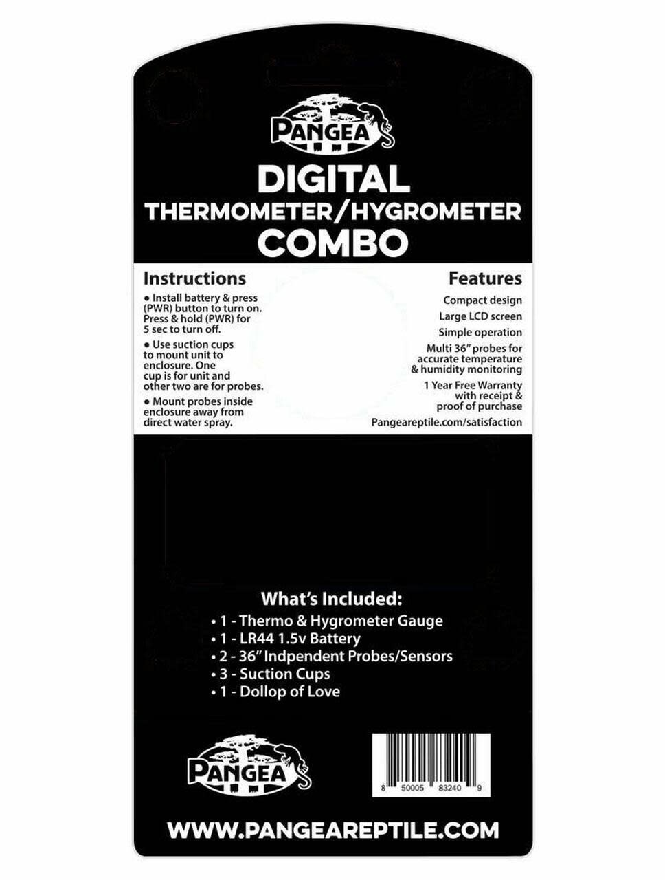 Pangea PANGEA THG-1 Thermomètre combiné numérique Pangea (température) Jauge d'humidité/hygromètre