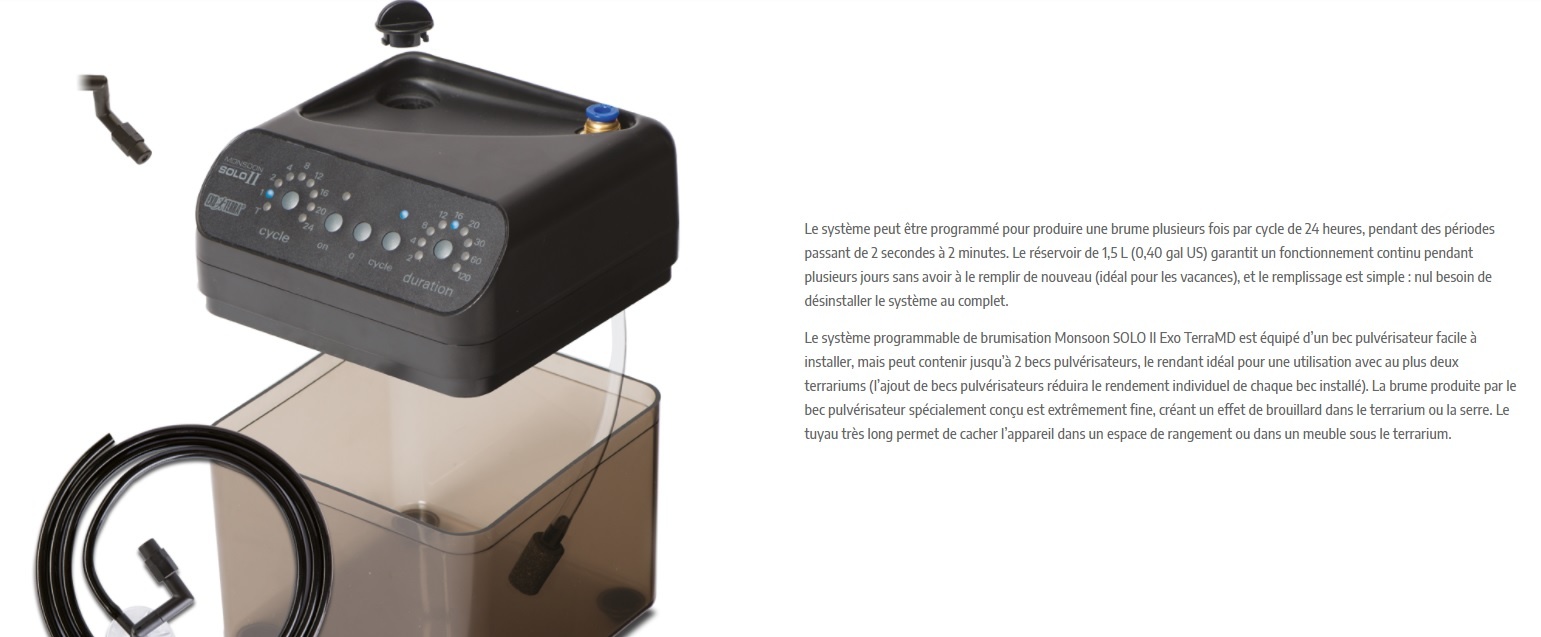 Exoterra EXO TERRA PT4200 Système de brumisation Monsoon Solo II