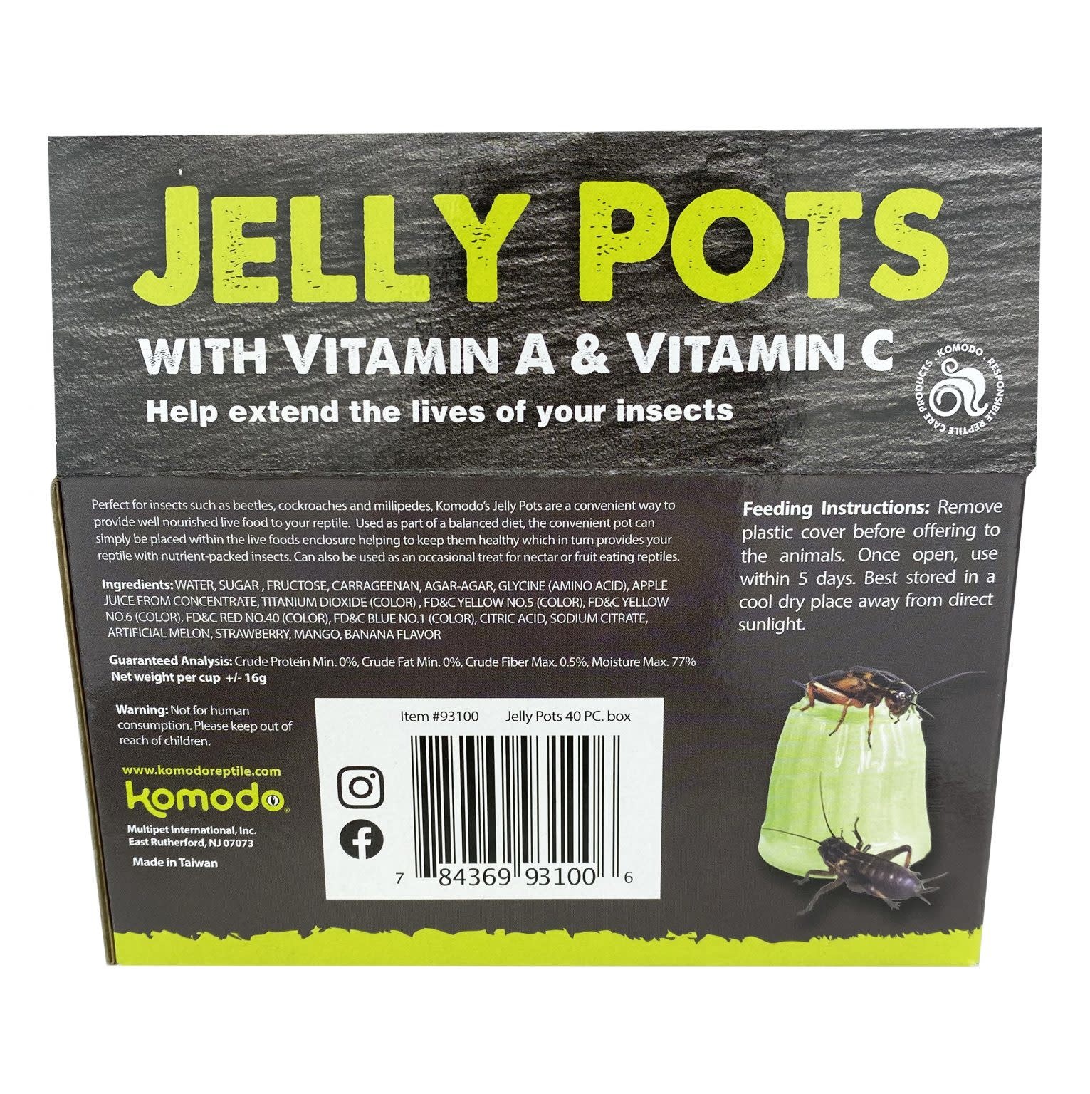 Komodo Pot de Fruit en gelée 16gr chaque - Jelly Pots Fruit 16gr each