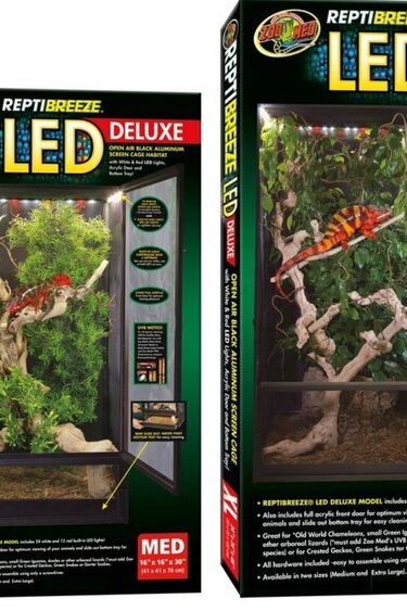 Zoomed ZOO MED Terrarium grillage "Reptibreeze" avec lumière LED
