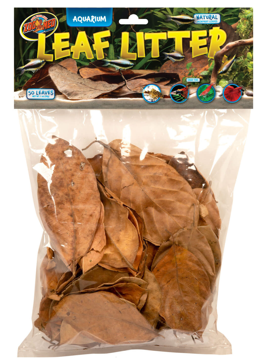 Zoomed Aquarium Leaf Litter Jackfruit leaves (Artocarpus heterophyllus)
