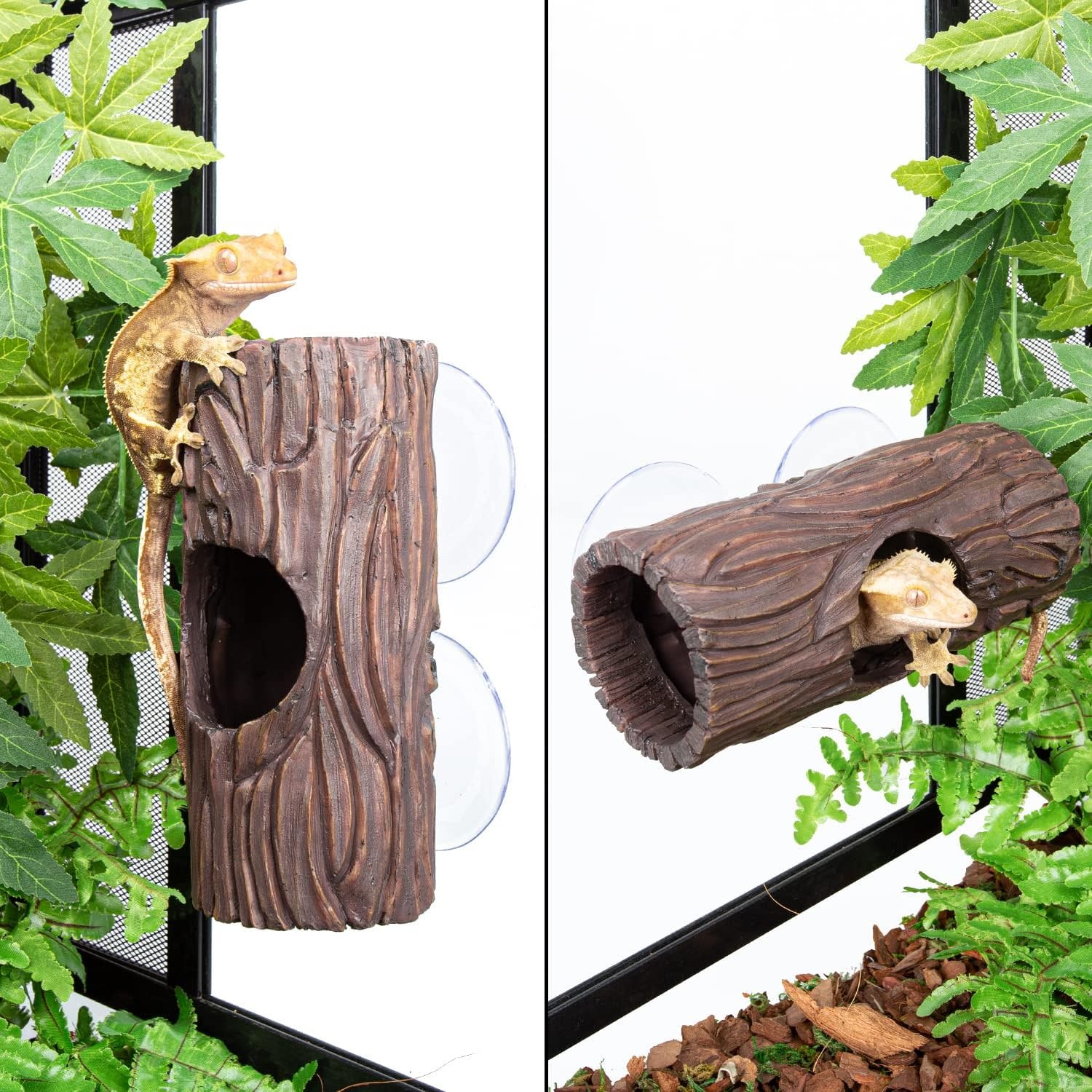 ReptiZoo Vertical Tree Trunk Hideout (Suction Cups) 2.8" x 2.8" x 6"