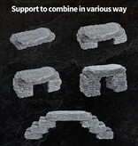 ReptiZoo REPTIZOO RZ-ERS74 Pierres d'ardoise multifonctions en 7 pièces (1 grande pierre et 6 petites pierres)