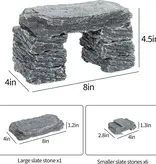 ReptiZoo Multi-Function 7-Piece Slate Stones (1 large stone & 6 small stones)