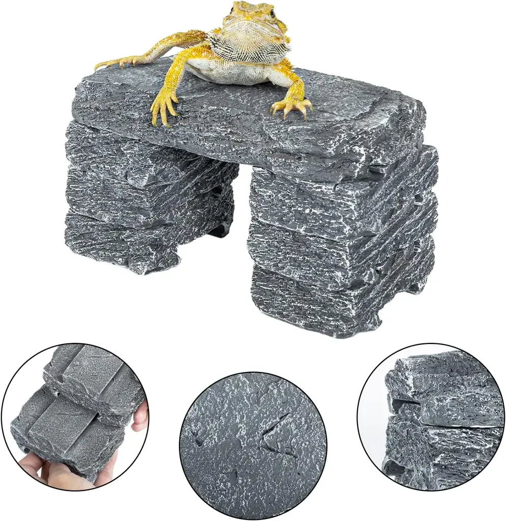 ReptiZoo Multi-Function 7-Piece Slate Stones (1 large stone & 6 small stones)