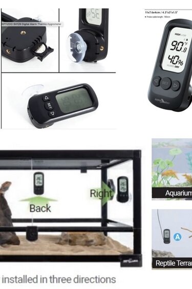 minkissy Hygromètre Pour Animaux De Compagnie Hygromètre Pour Reptiles  Thermomètre Numéro : : Animalerie