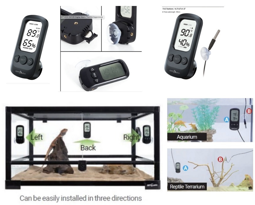 ReptiZoo REPTIZOO Thermo-hygromètre à alarme numérique
