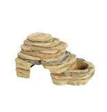 ReptiZoo REPTIZOO RZ-TB13 Grotte décorative d'alimentation 3-en-1 - 23x14.5x11cm / 9.1"x5.7"x4.3"