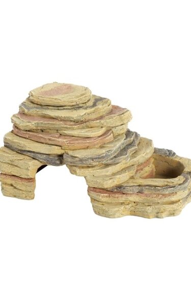 ReptiZoo REPTIZOO RZ-TB13 Grotte décorative d'alimentation 3-en-1 - 23x14.5x11cm / 9.1"x5.7"x4.3"