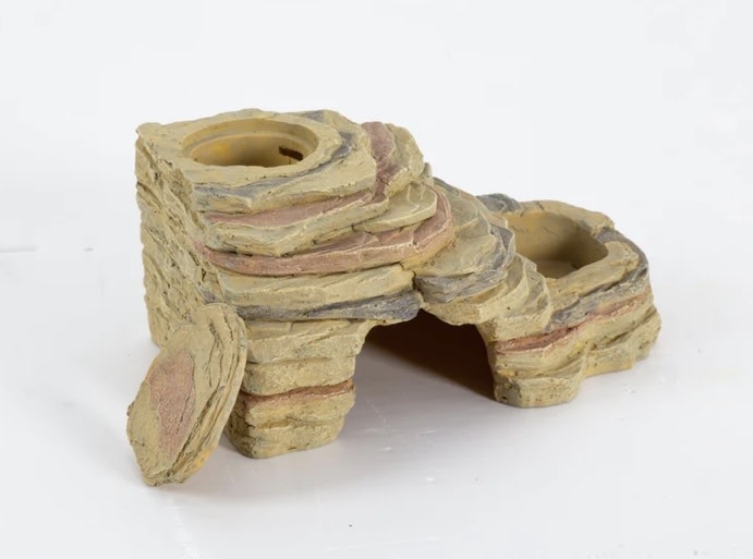 ReptiZoo 3-in-1 feegind dish hideout cave 23x14.5x11cm / 9.1"x5.7"x4.3"