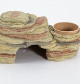 ReptiZoo REPTIZOO RZ-TB14 Grotte décorative d'alimentation 3 en 1 - 28x16.5x13