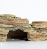 ReptiZoo REPTIZOO RZ-TB14 Grotte décorative d'alimentation 3 en 1 - 28x16.5x13