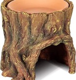 ReptiZoo Humidification Tree Stump Hideout (w/ Ceramic Water Bowl)