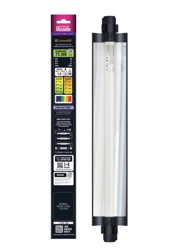 Arcadia ARCADIA RARLZ8SZ LumenIZE Pro T5 UVB Kit, ShadeDweller 7% UV-B, 8 Watt 12” US