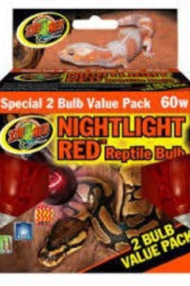 Zoomed ZOO MED Z236S Ampoule rouge de nuit 60 watts pq de 2