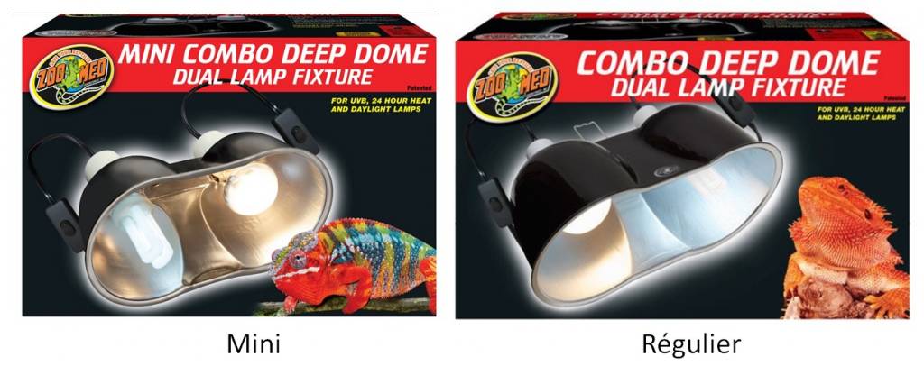 Zoomed Lampe combo "Deep Dome" - Combo Deep Dome Dual Lamp Fixture