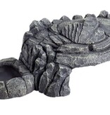 ReptiZoo REPTIZOO RZ-EHR34 Plateau d'alimentation et cachette magnétique 3 en 1 roche grise