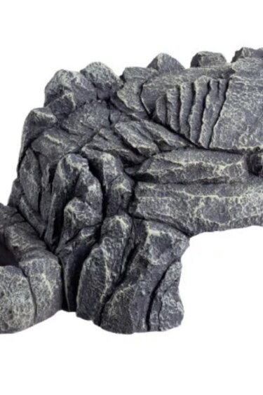 ReptiZoo Grey rock magnetic 3 in 1 feeding dishes hideout