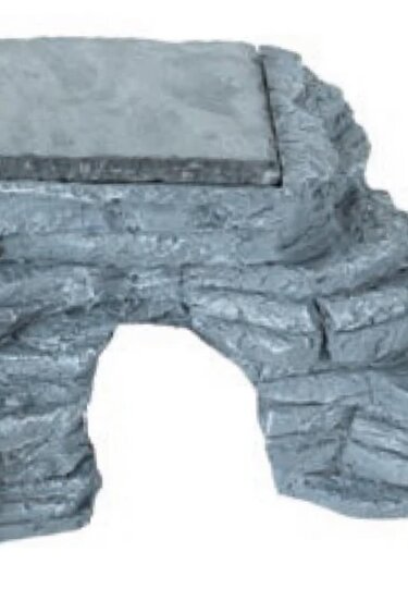 ReptiZoo Corner hide cave with heat storing real slate stone