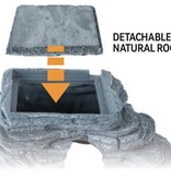 ReptiZoo Corner hide cave with heat storing real slate stone