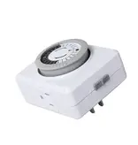 ReptiZoo Timer Plug In Mechanical 24 Hour 2 Socket