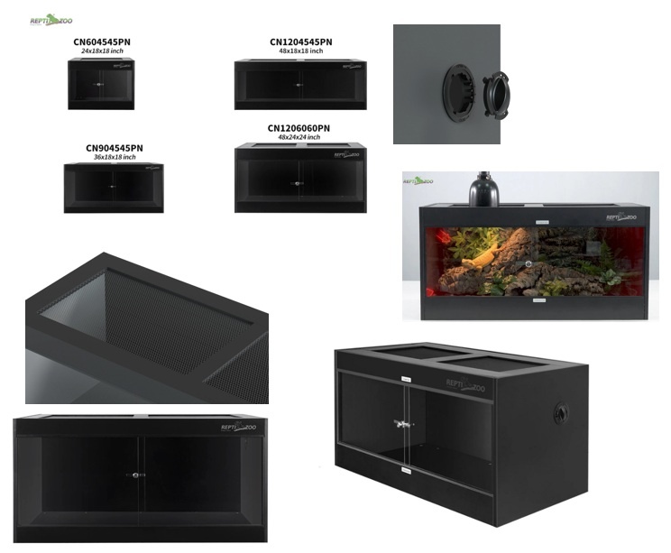 ReptiZoo High-Grade Reptile PVC Enclosure Screen Top black