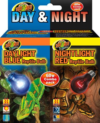 Zoomed Combiné d'ampoules de jour et nuit 60 watts - Day & Night Reptile Bulb Combo Pack