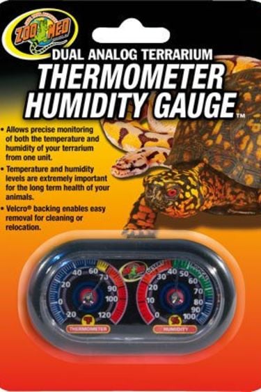 Zoomed Dual Analog Terrarium Thermometer/Humidity Gauge™