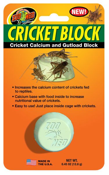 Zoomed Bloc de nourriture à criquet - Cricket Block of Calcium and Gutload