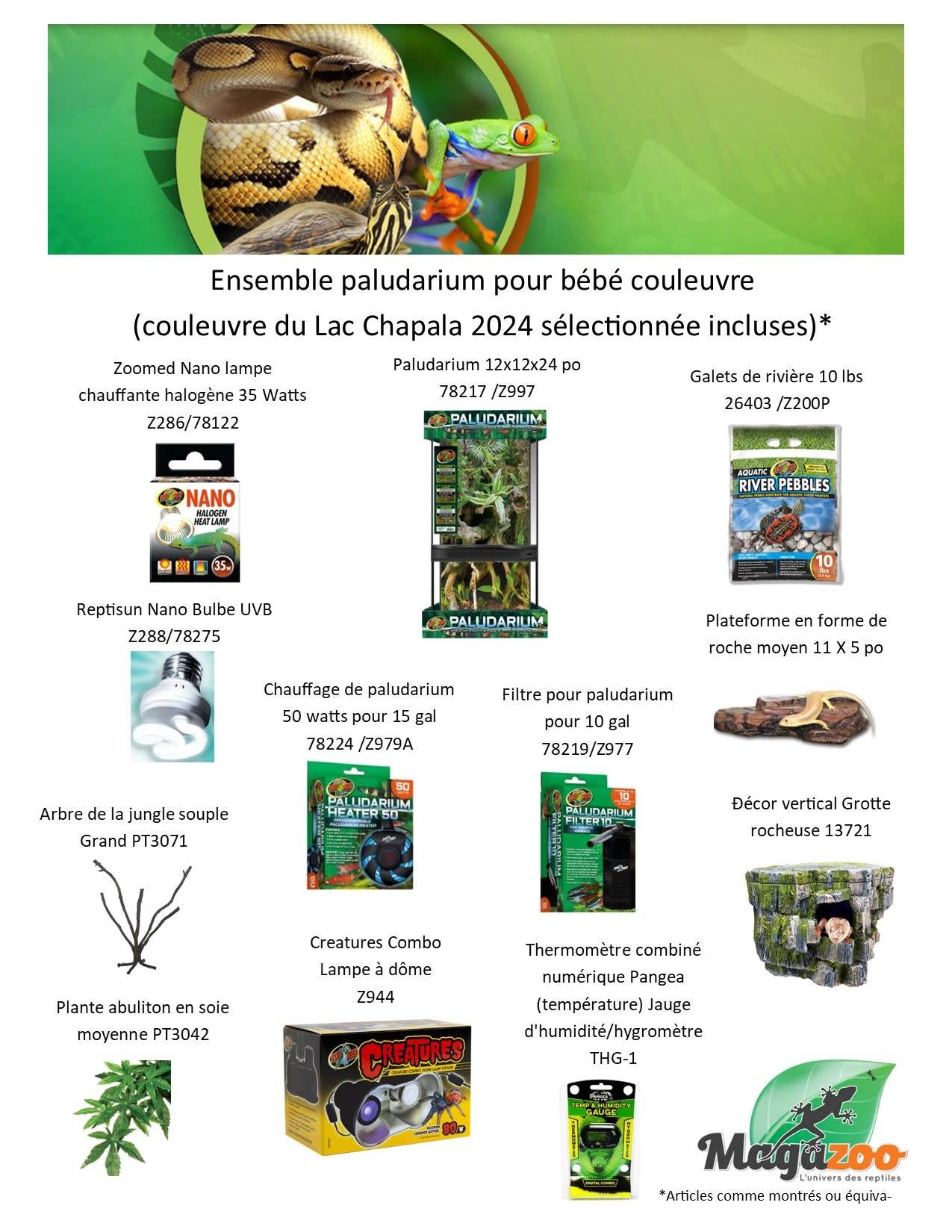 Magazoo Ensemble Paludarium pour Bébé Couleuvre (Couleuvre du Lac Chapala 2024 sélectionnée incluse)