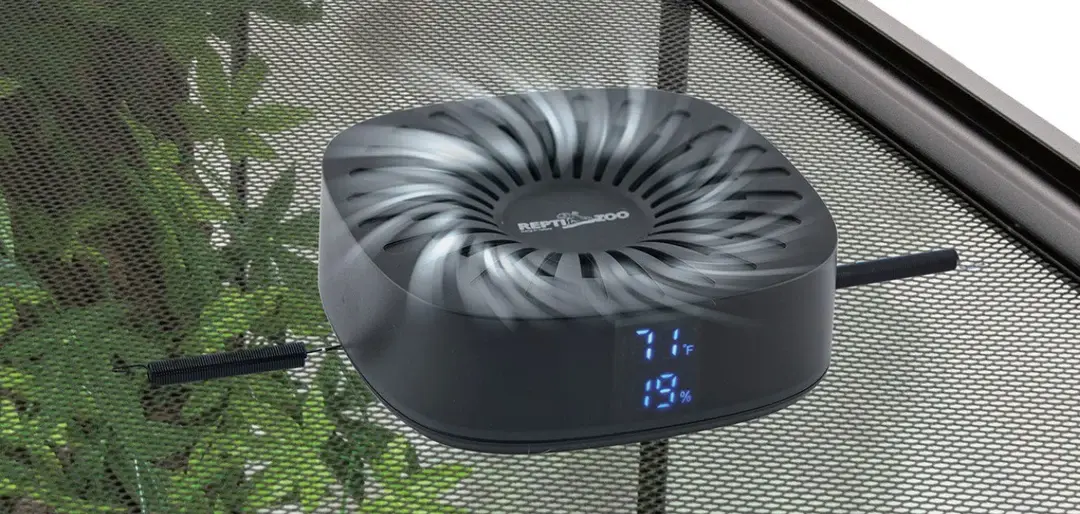 ReptiZoo REPTIZOO RZ-PFS02 Déshumidificateur à ventilateur Air Cool avec thermomètre et hygromètre