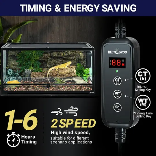 ReptiZoo REPTIZOO RZ-LE004 Purificateur d'air à minuterie pour reptiles (4 étapes)