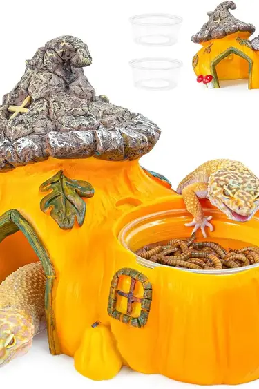 ReptiZoo ReptiZoo Multifunctional Pumpkin Hide Castle