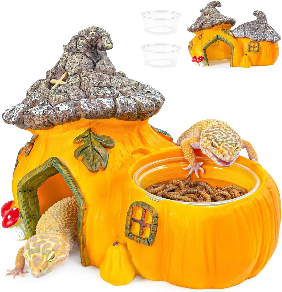 ReptiZoo ReptiZoo Multifunctional Pumpkin Hide Castle