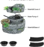 ReptiZoo ReptiZoo Reptile Rock Block Waterfall with Food Dish