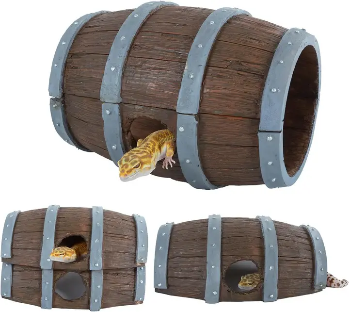 ReptiZoo ReptiZoo Magnetic Connectable Barrel Log & Tunnel Hide (2-Pack)