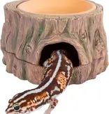 ReptiZoo ReptiZoo 3-in-1 Humidifying Tree Stump Hideout with Ceramic Water Bowl