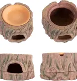 ReptiZoo REPTIZOO RZ-EHR29S Cachette 3 en 1 en souche d'arbre avec humidificateur et bol d'eau en céramique