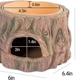 ReptiZoo ReptiZoo 3-in-1 Humidifying Tree Stump Hideout with Ceramic Water Bowl