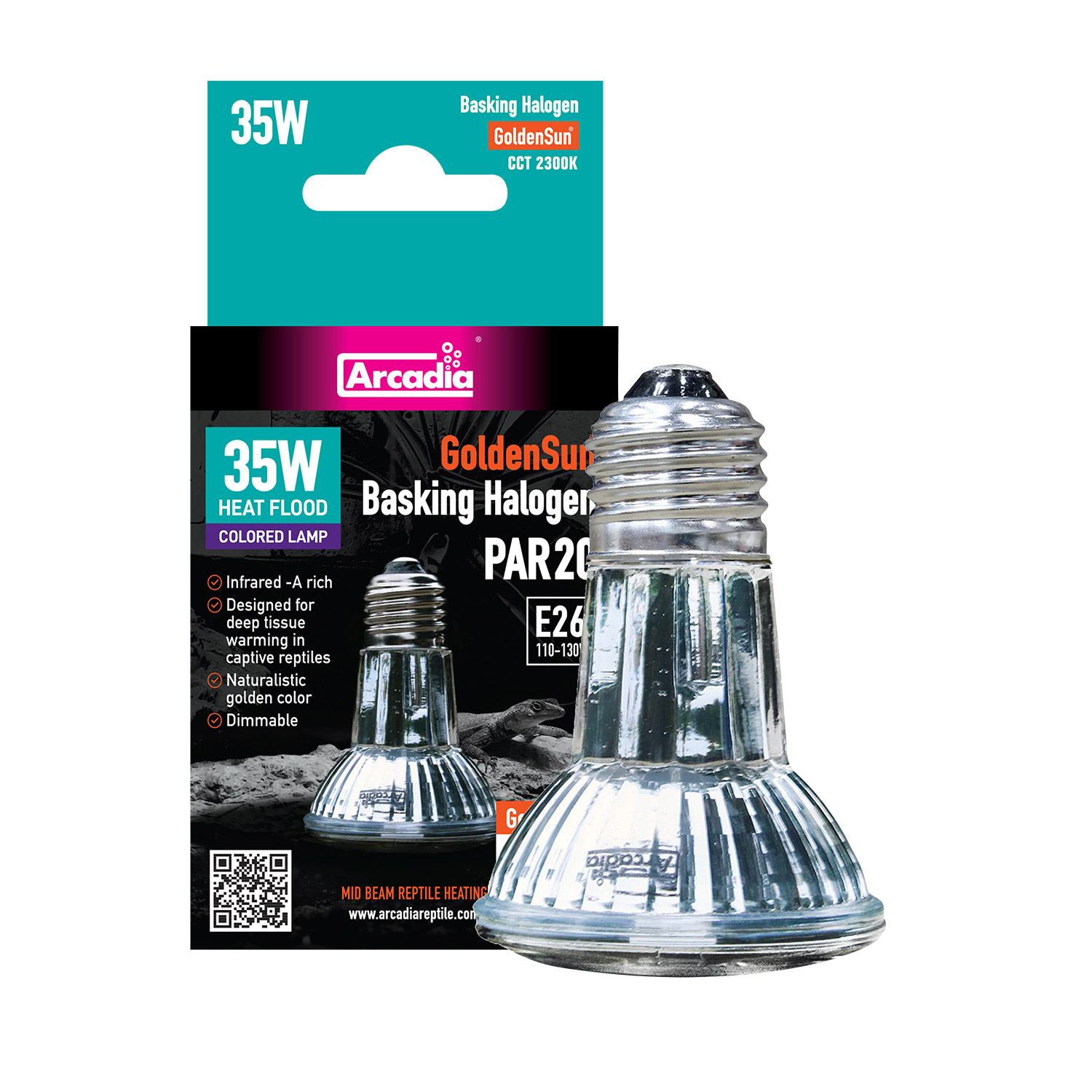 Arcadia ARCADIA  Golden Sun Baskng Halogen Lamp