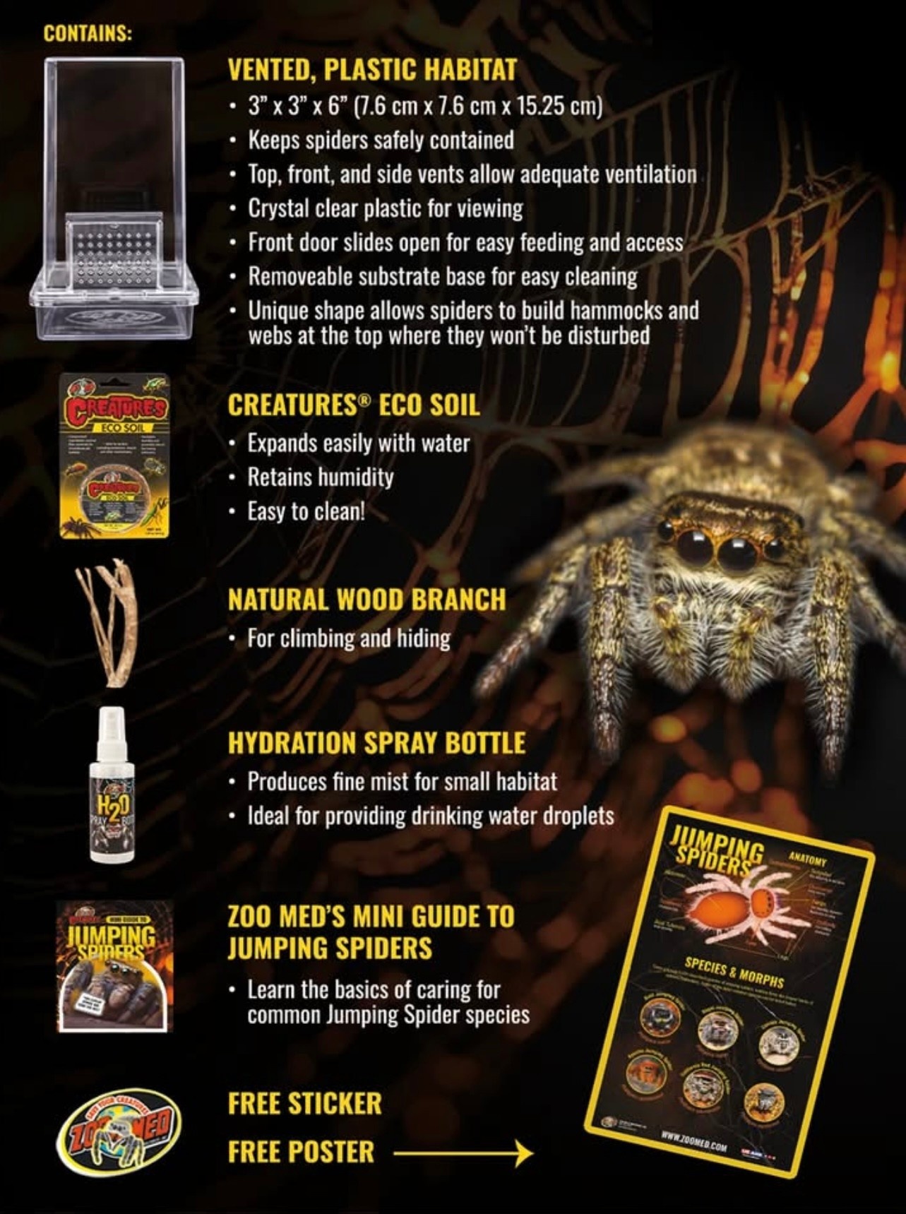 Zoomed ZOO MED CT-JSK Ensemble pour araignée sauteuse/ Jumping Spider Kit