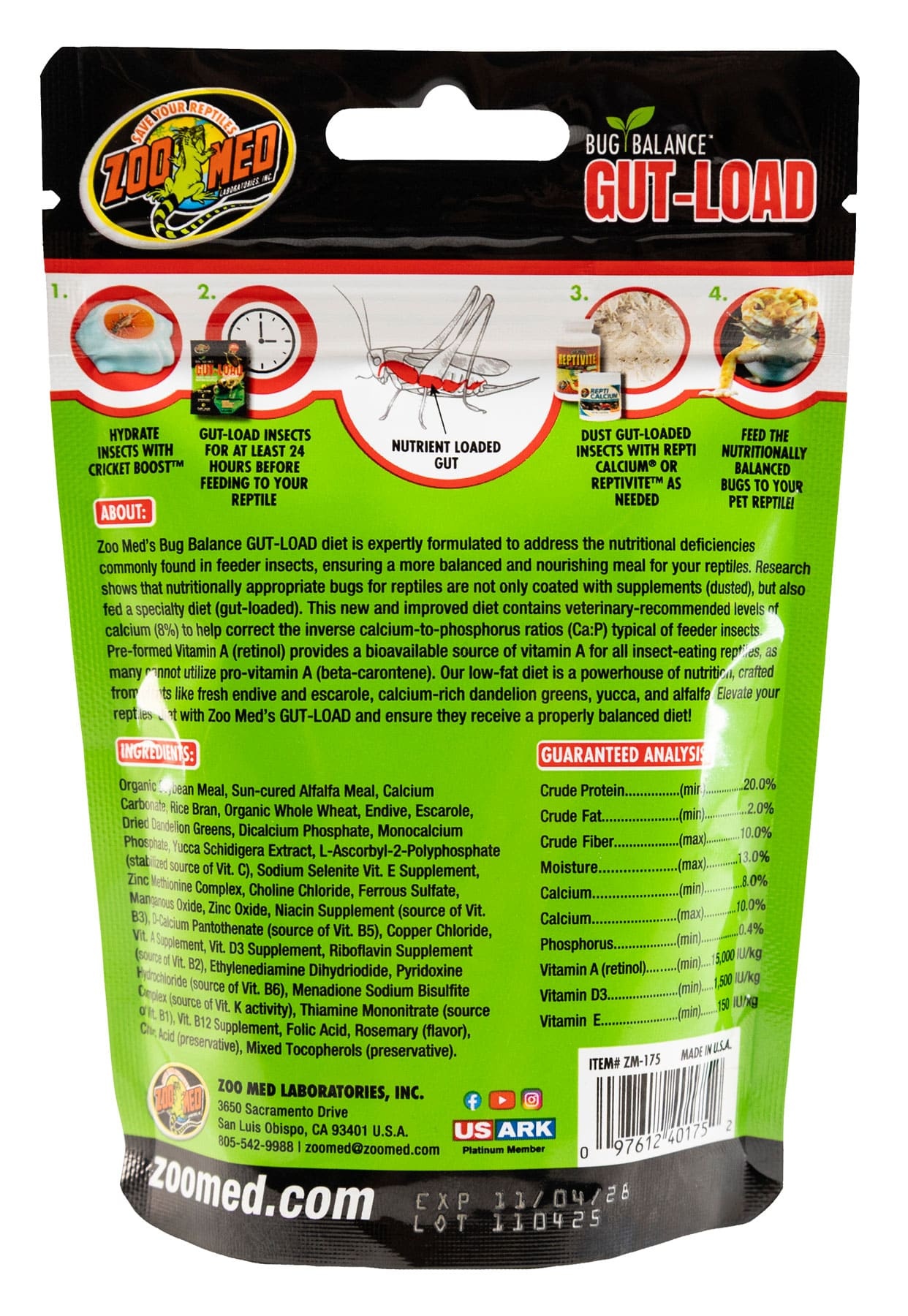 Zoomed ZOO MED 78403  Équilibre des insectes - Bug Balance Gut-Load