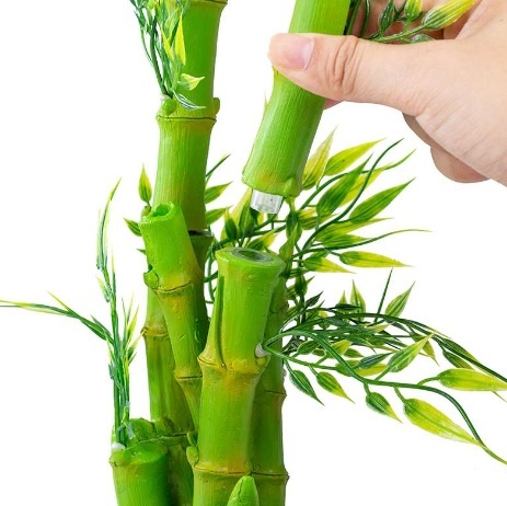 ReptiZoo REPTIZOO RZ-DF05 Pot de fleurs goutte-à-goutte en bambou 2 en 1 à hauteur réglable