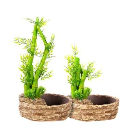 ReptiZoo REPTIZOO RZ-DF05 2-In-1 Height Adjustable Bamboo Planter Dripper