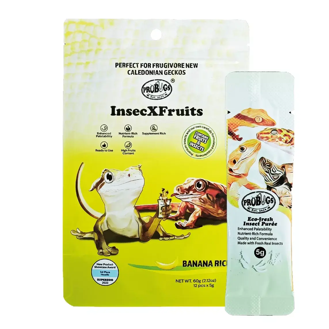 ProBugs InsecXFruits Banane Sticks 5 Gr (Pack of 12)