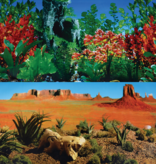 Treasures underwater Background design: Desert / Reversible Red Flower - 24" - Sold by the foot