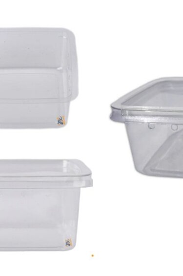 Magazoo Square Vented Deli Cup with Lid Super Clear Square Punched