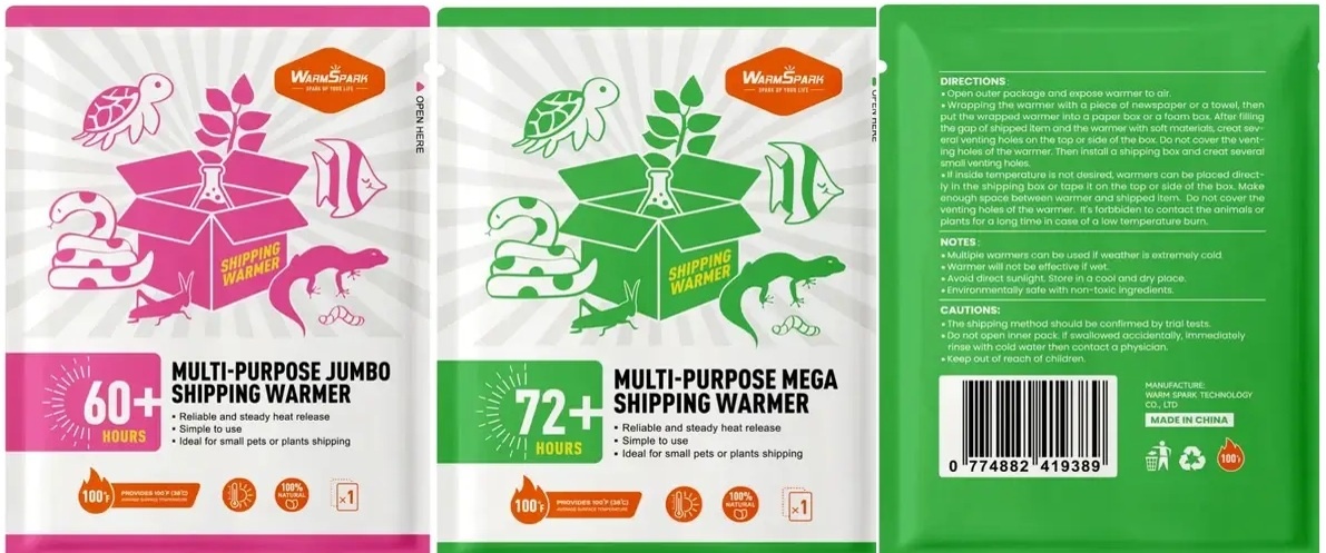 WarmSpark LA SWAMP Sachet chauffant pour l'expédition